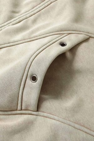 Concert Outfit Wasteland Style Washed Zipper Up Sweatshirt