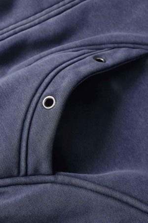 Concert Outfit Wasteland Style Washed Zipper Up Sweatshirt