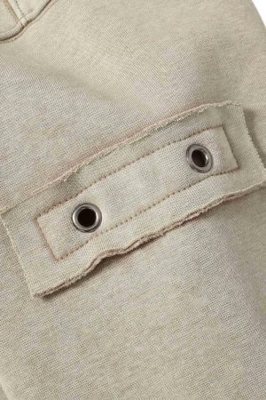 Concert Outfit Wasteland Style Washed Zipper Up Sweatshirt