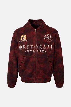 Concert Outfit Wasteland Tie-Dye Zipper Jacket