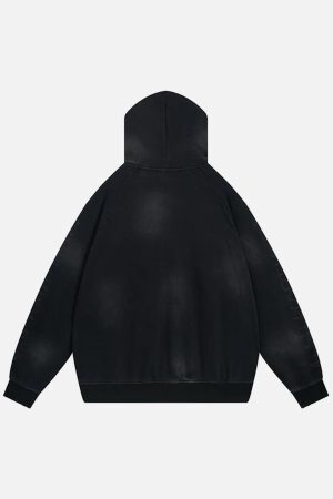 Concert Outfit Wasteland Washed Patched Embroidered Hoodie