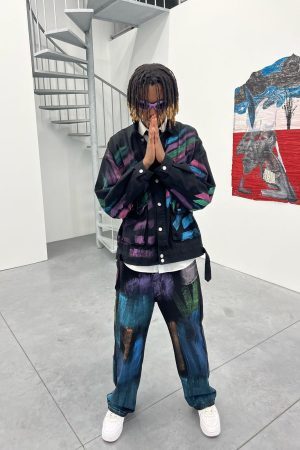 Concert Outfit Watercolor Print Jeans