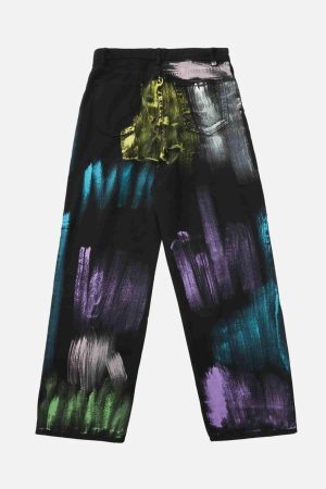 Concert Outfit Watercolor Print Jeans