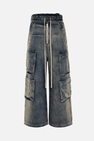 Concert Outfit Wide Leg Multi-Pocket Straight Leg Loose Jeans