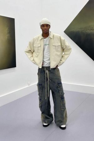 Concert Outfit Wide Leg Multi-Pocket Straight Leg Loose Jeans