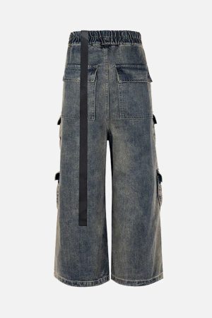 Concert Outfit Wide Leg Multi-Pocket Straight Leg Loose Jeans
