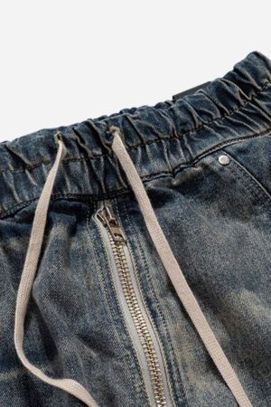 Concert Outfit Wide Leg Multi-Pocket Straight Leg Loose Jeans