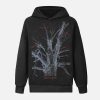 Concert Outfit Withered Branch Print Hoodie