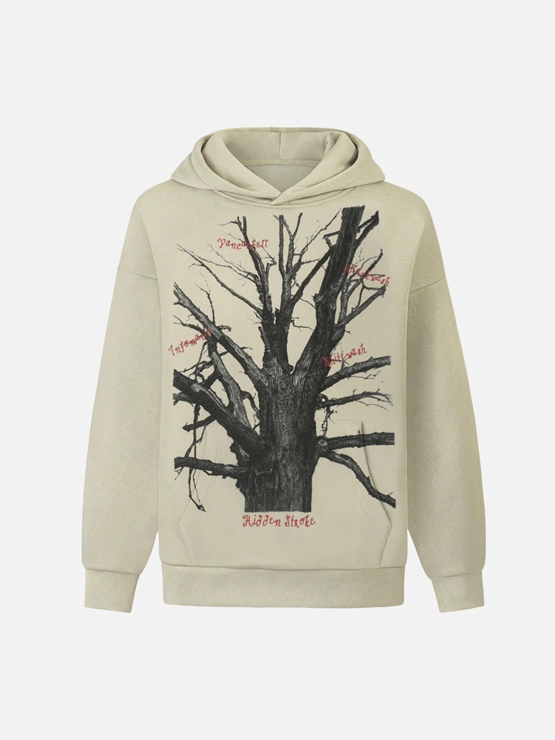 Concert Outfit Withered Branch Print Hoodie Concert Outfit Withered Branch Print Hoodie