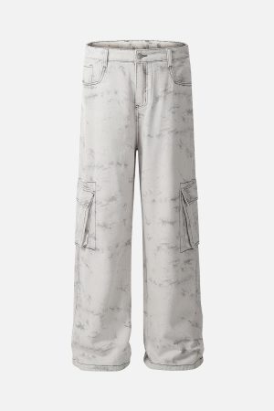 Concert Outfit Workwear Multi-Pocket Tie-Dye Pants