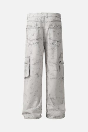 Concert Outfit Workwear Multi-Pocket Tie-Dye Pants