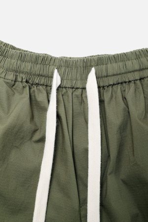 Concert Outfit Woven Ribbon Big Pocket Short