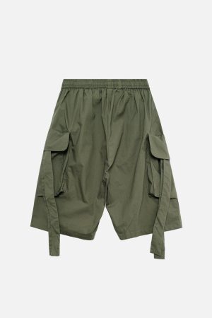 Concert Outfit Woven Ribbon Big Pocket Short