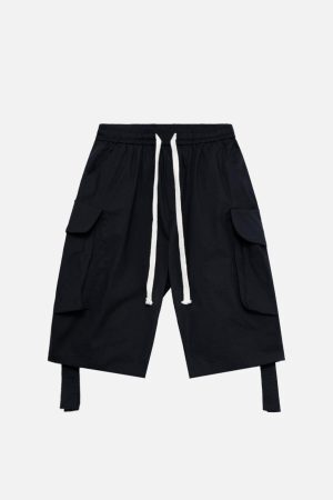 Concert Outfit Woven Ribbon Big Pocket Short