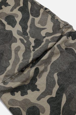 Concert Outfit Wrinkle Camouflage Loose Jeans