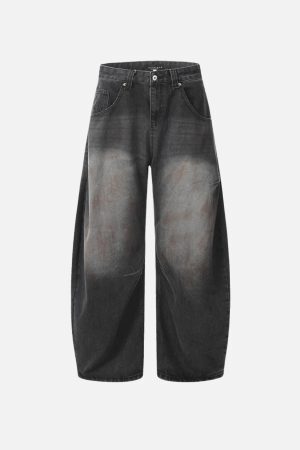 Concert Outfit Wrinkle Loose Barrel Jeans