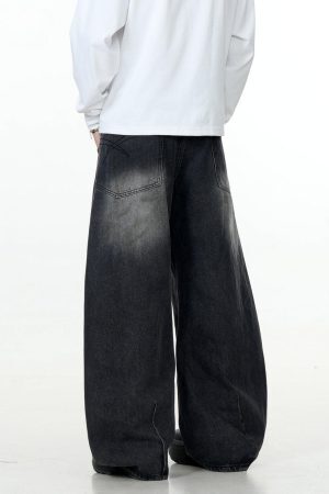 Concert Outfit Wrinkle Loose Barrel Jeans