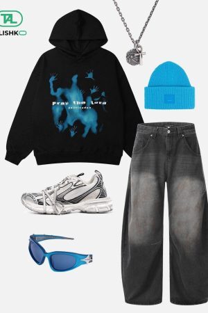 Concert Outfit Wrinkle Loose Barrel Jeans