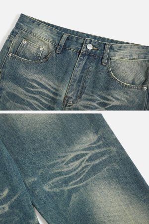 Concert Outfit Wrinkle Vintage Washed Jeans
