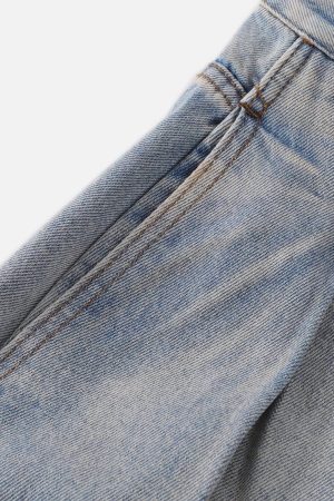 Concert Outfit Wrinkle Washed Loose Jeans