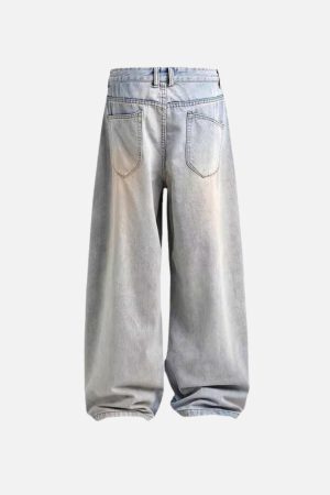 Concert Outfit Wrinkle Washed Loose Jeans