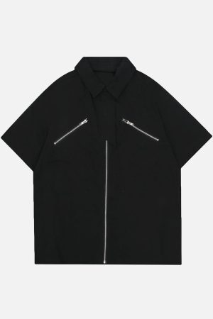 Concert Outfit Zip Patchwork Tee