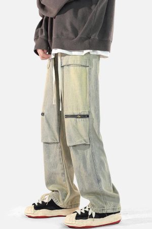 Concert Outfit Zip Pocket Drawstring Jeans