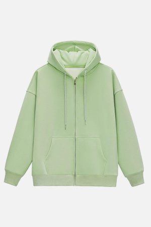 Concert Outfit ZIP UP Solid Color Hoodie