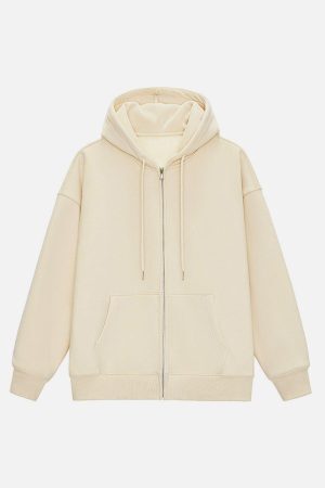 Concert Outfit ZIP UP Solid Color Hoodie