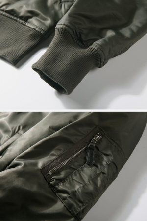 Concert Outfit ZIP UP Solid Color Winter Coat