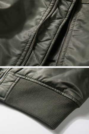 Concert Outfit ZIP UP Solid Color Winter Coat