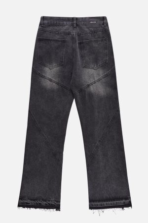 Concert Outfit Zipper Decoration Washed Jeans