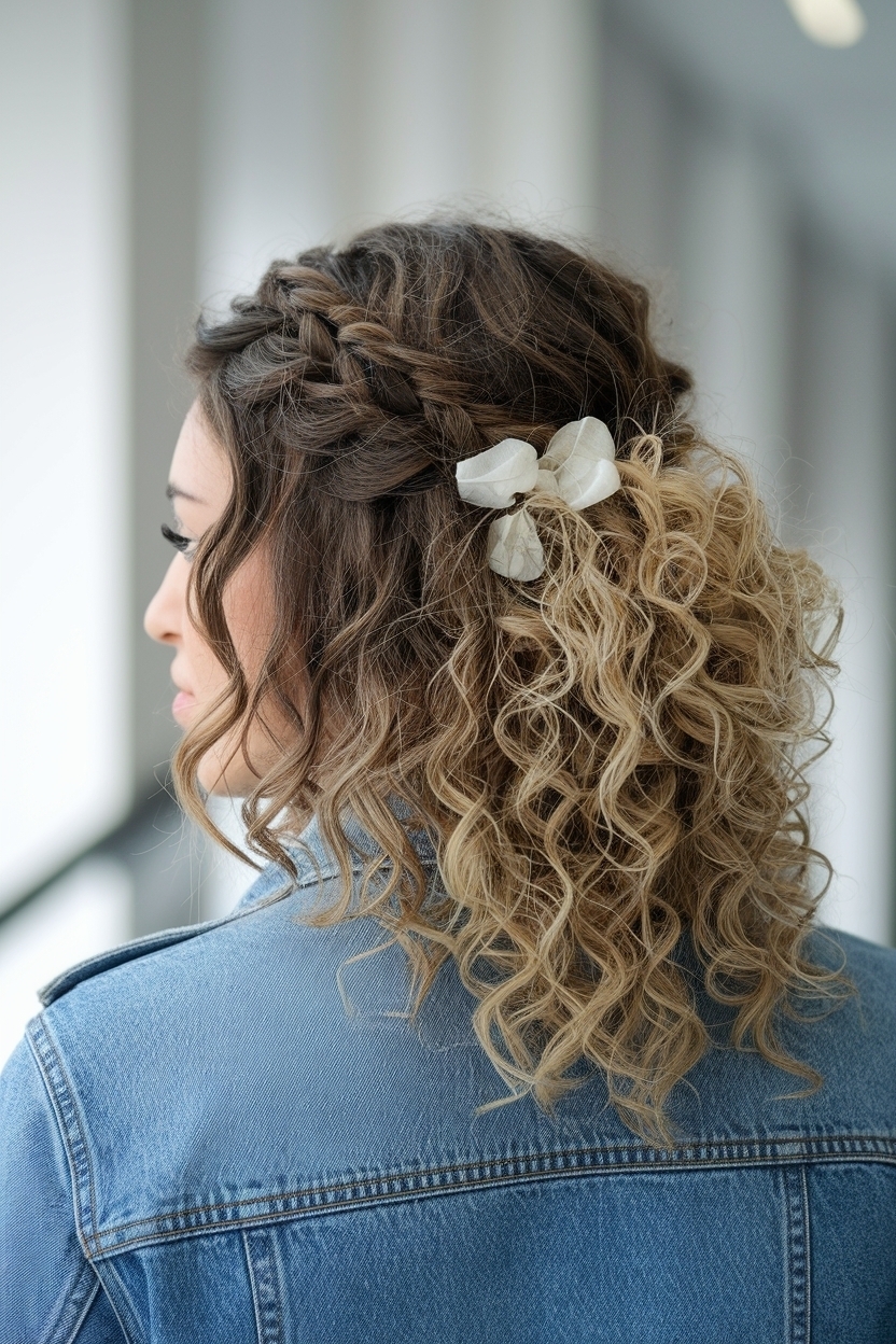 Curly Hair Styles Half Up Half Down: Must-See Styles outfit idea