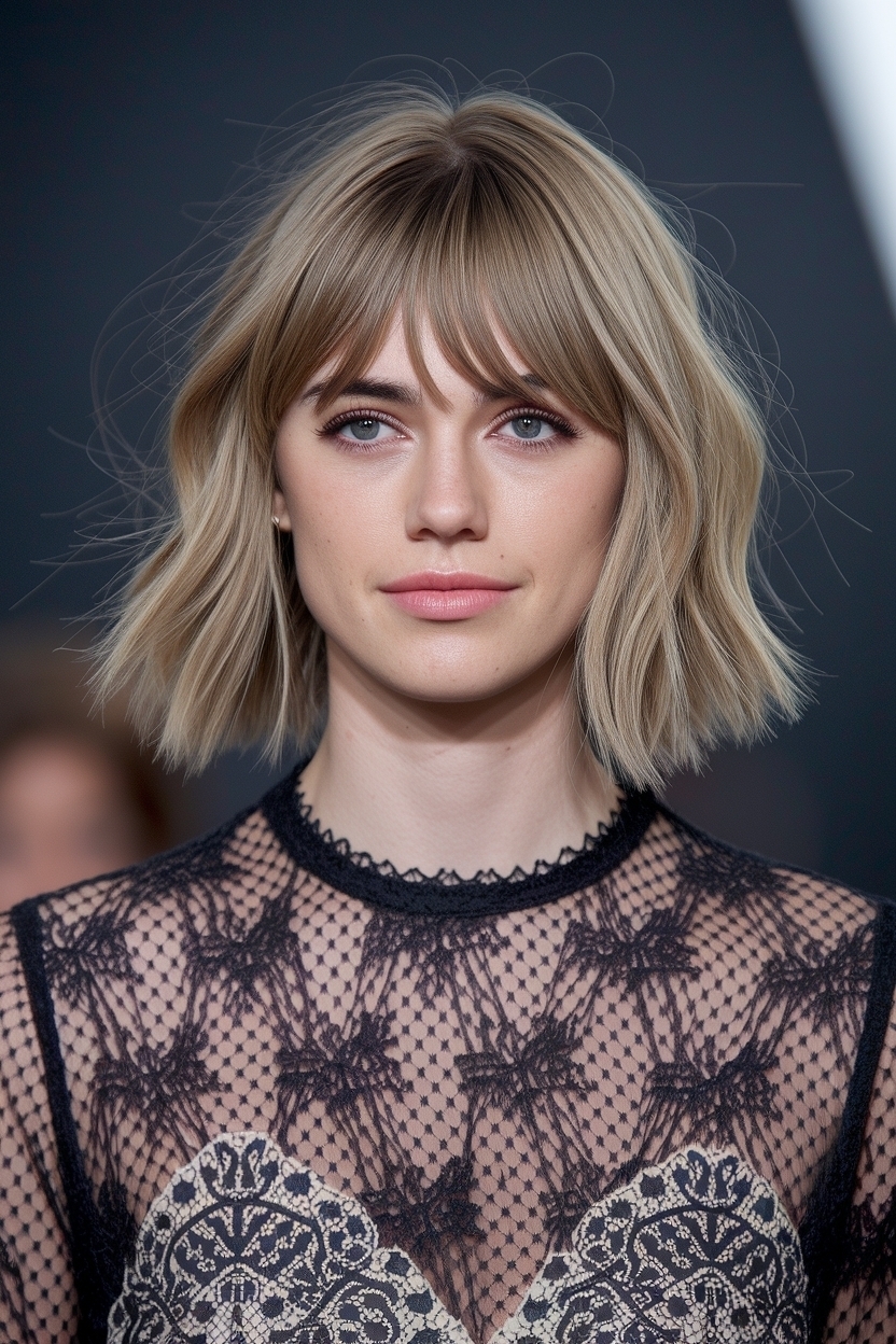 Cute Hairstyles for Medium Hair with Bangs: Styles to Try outfit idea