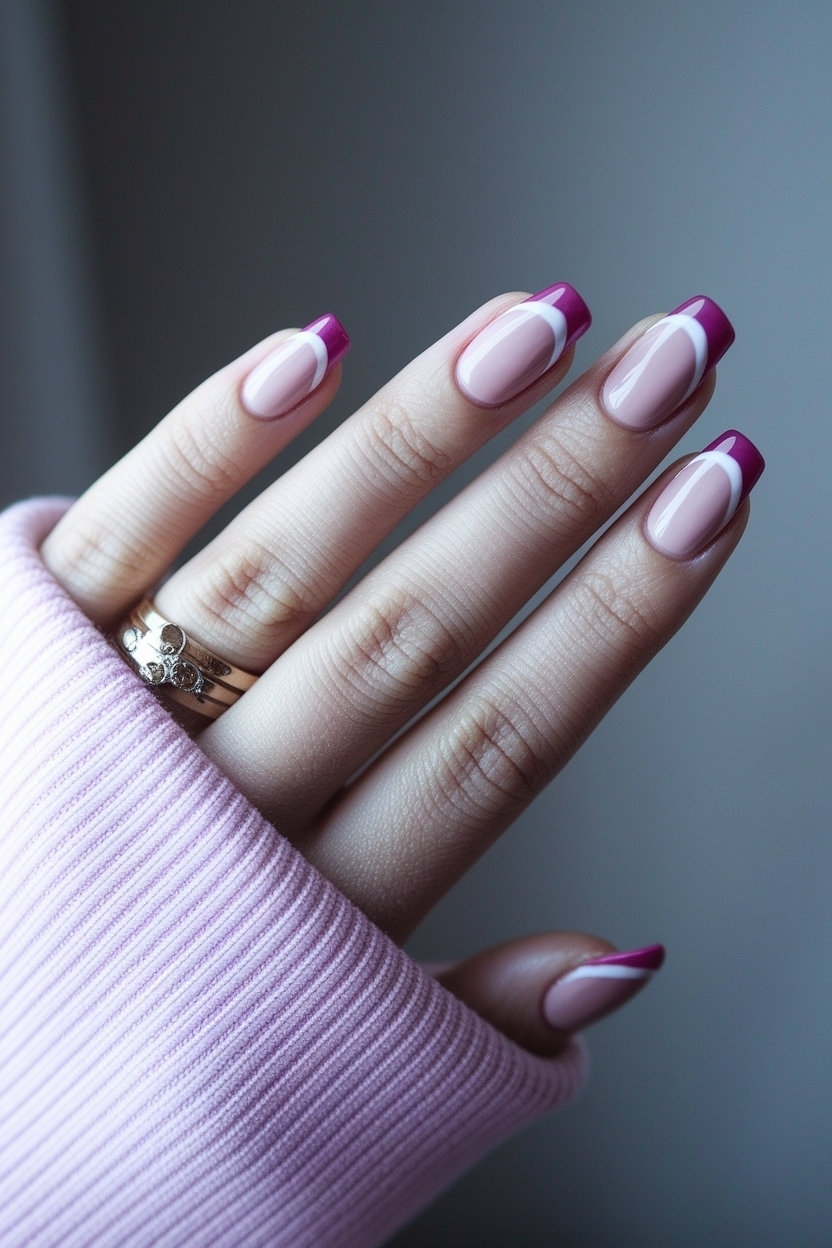 Making a Statement with Dark Pink French Tip Nails outfit idea