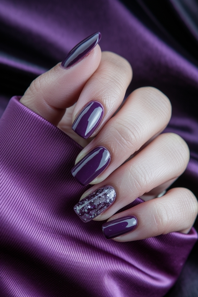 Dark Purple Nails with Design: Elevate Your Style outfit idea