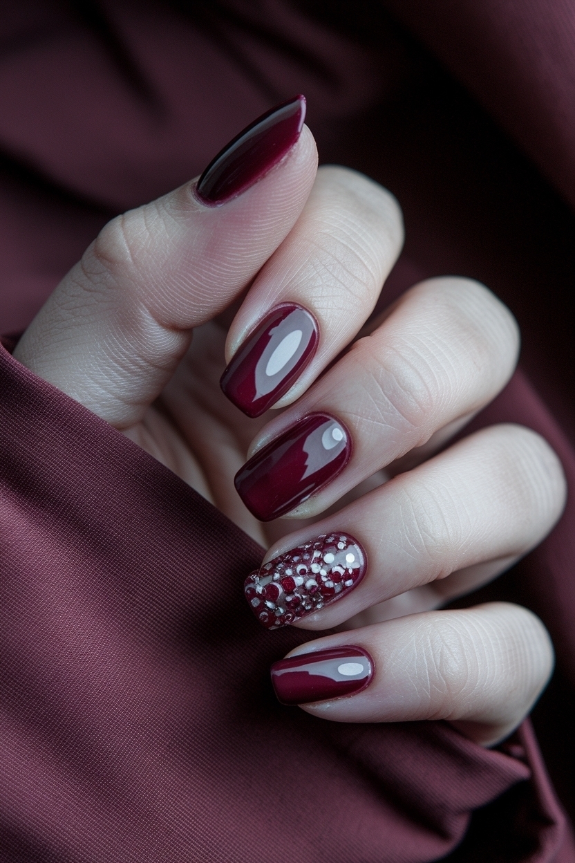 Dark Red Acrylic Nails Design: Bold and Beautiful outfit idea