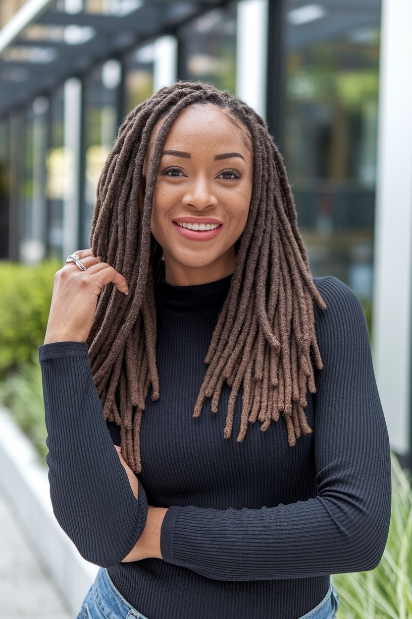 Dreadlock Styles for Women Black Locs Natural Hair Ideas outfit idea