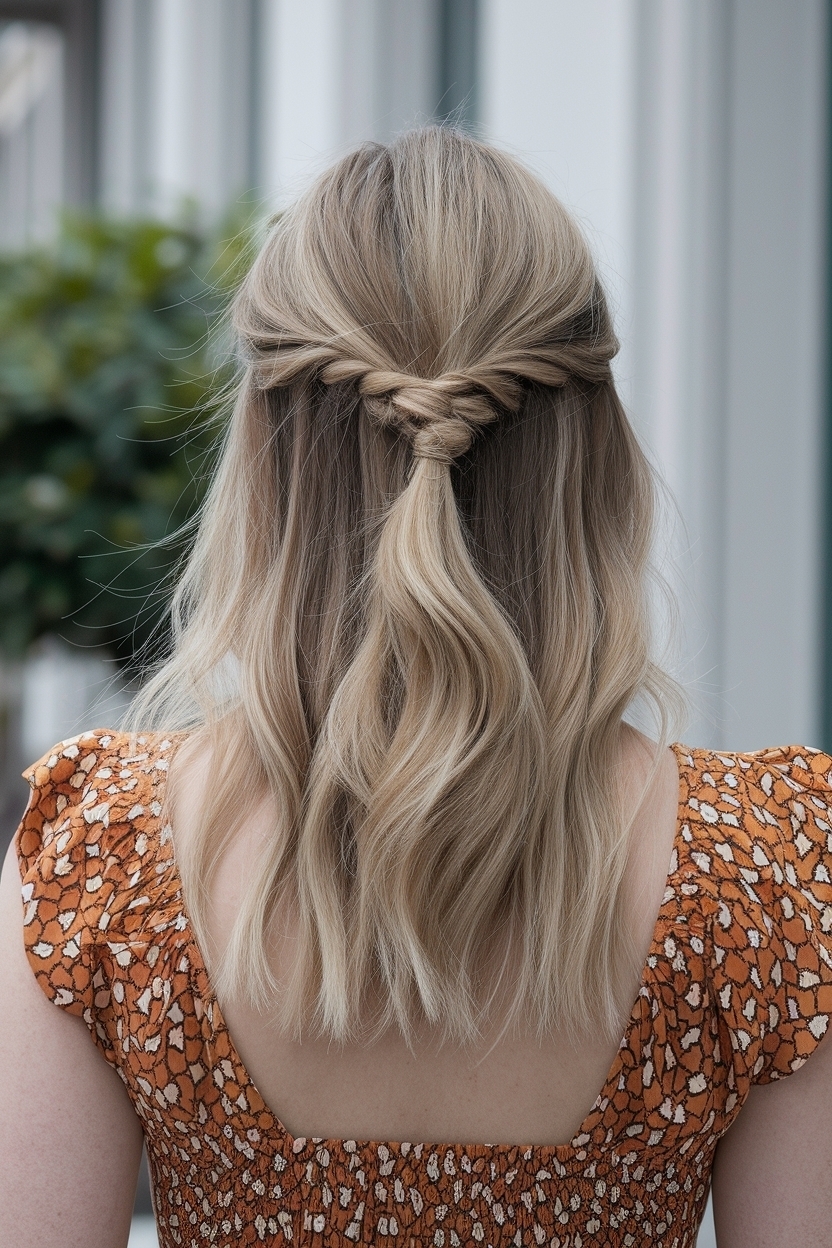 Easy Half Up Half Down Hair Short Hair Styles to Try outfit idea