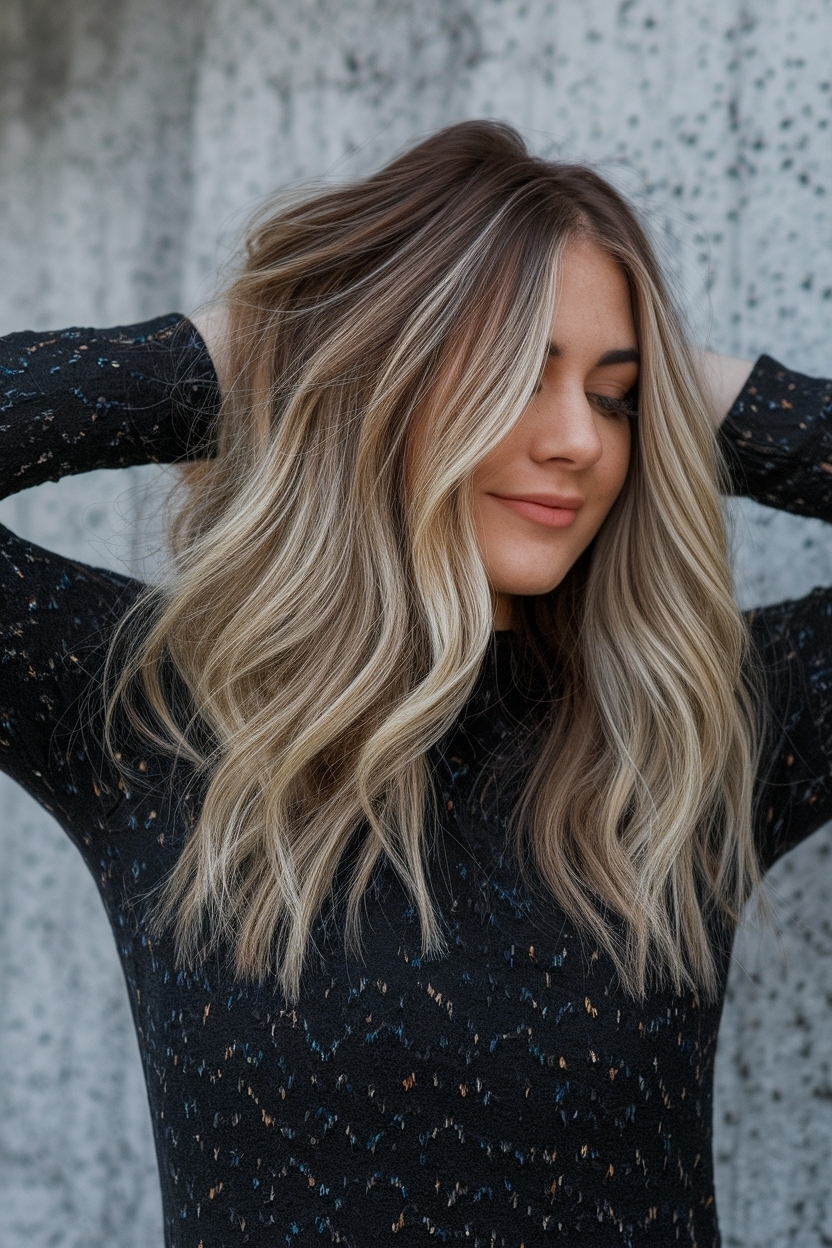 Fall Blonde Hair Color Low Lights Caramel Highlights Tips outfit idea