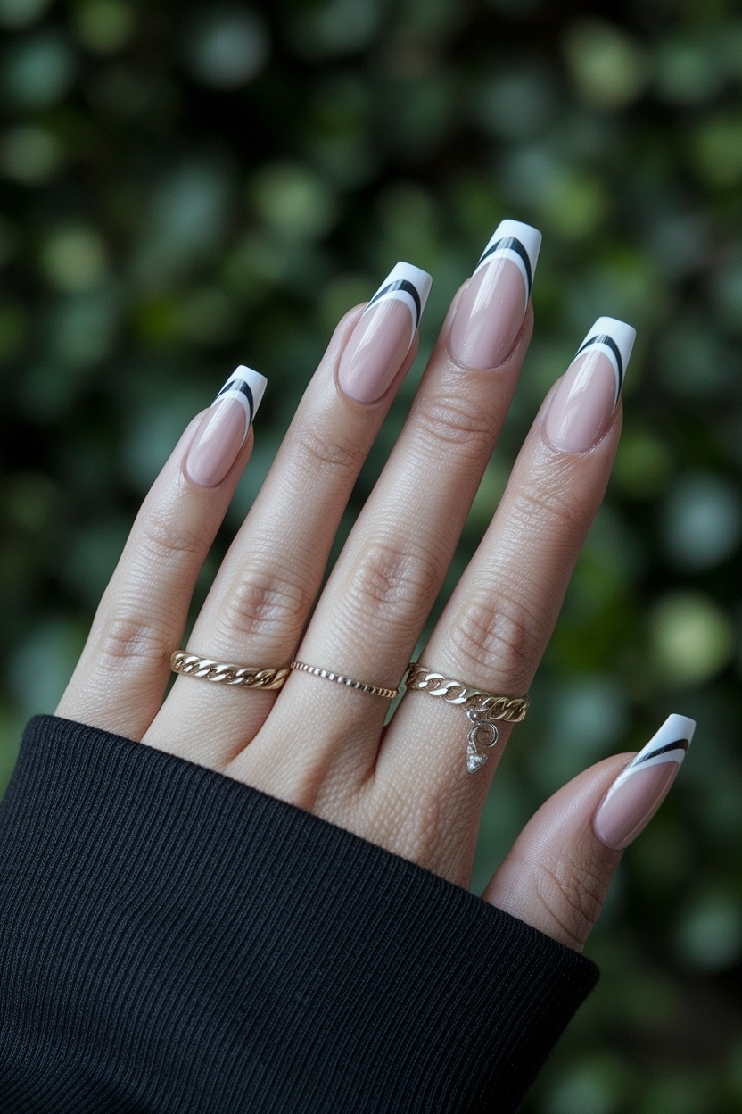 French Tip Acrylic Nails Coffin Style: A Modern Twist outfit idea