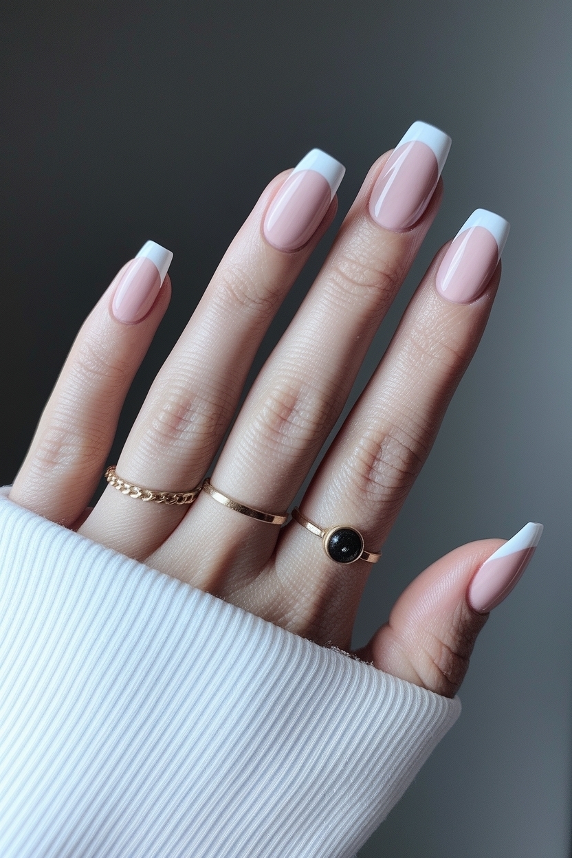 Short French Tip Acrylic Nails for a Polished Finish outfit idea
