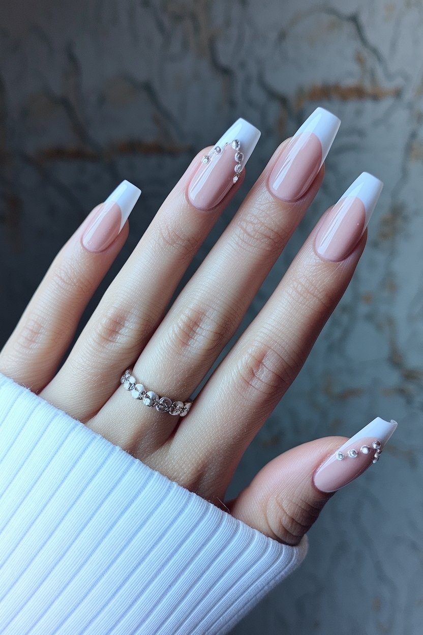 French Tip Acrylic Nails with Design: Creative Inspirations outfit idea