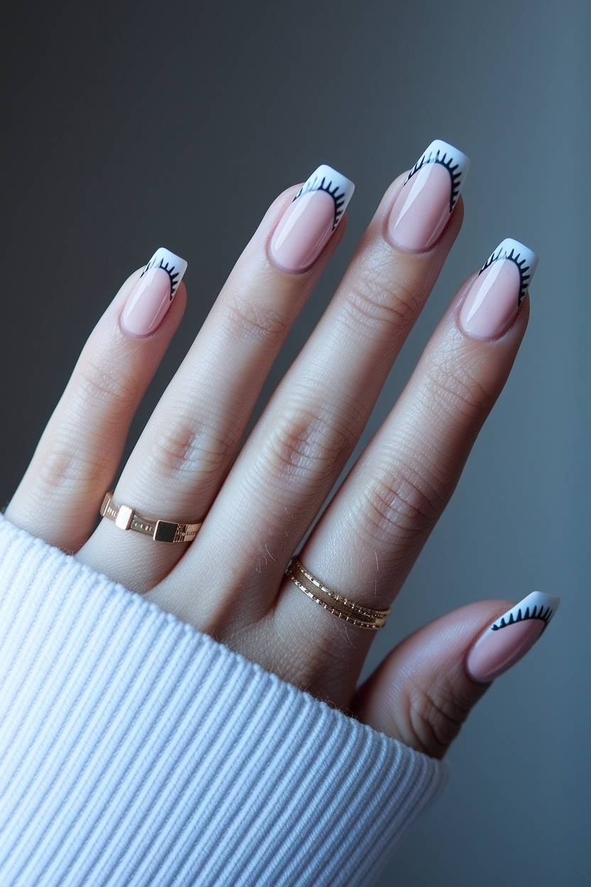 French Tip Cat Eye Nails: A Stunning Nail Design outfit idea
