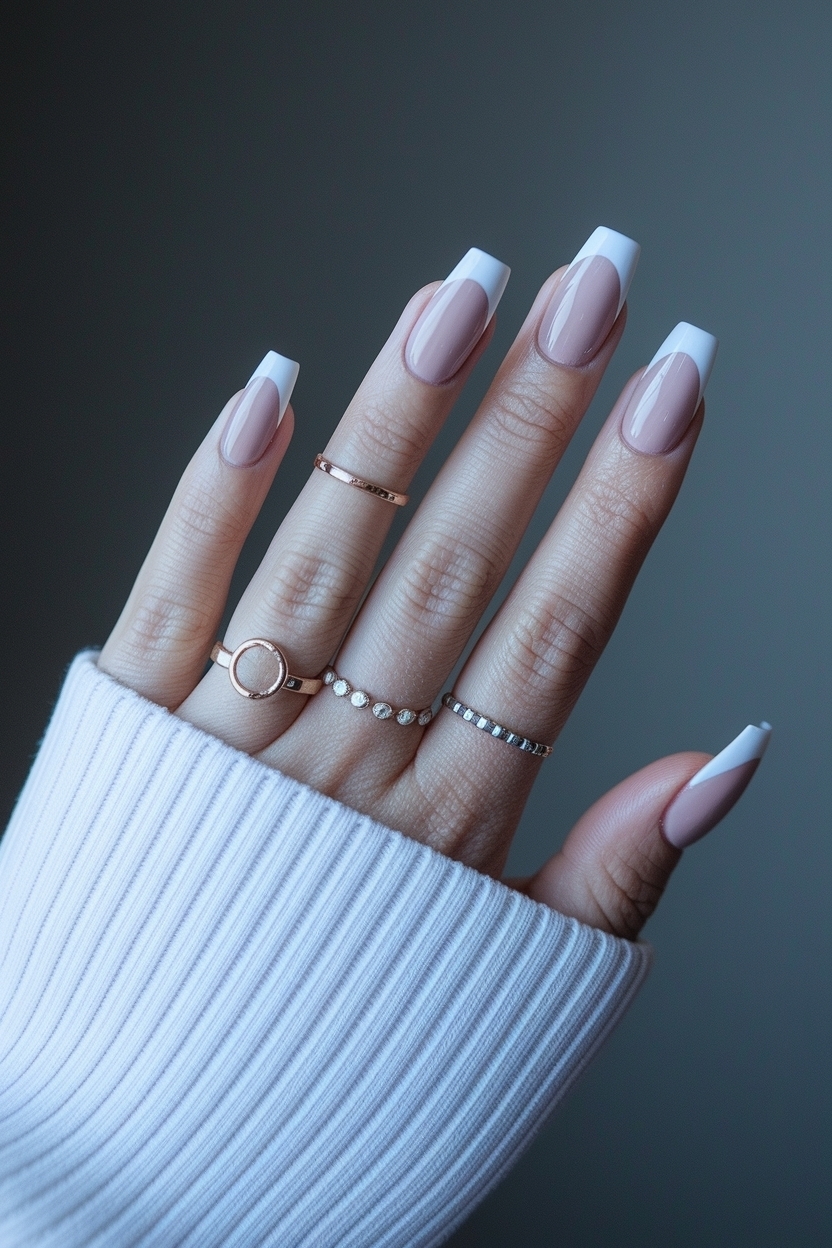 French Tip Coffin Acrylic Nails: Glamour in Every Shape outfit idea