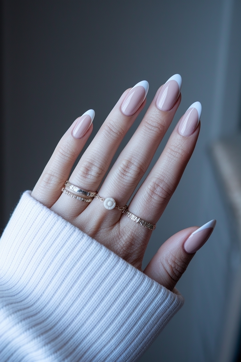 Stylish Looks with French Tip Nails Almond Shape outfit idea