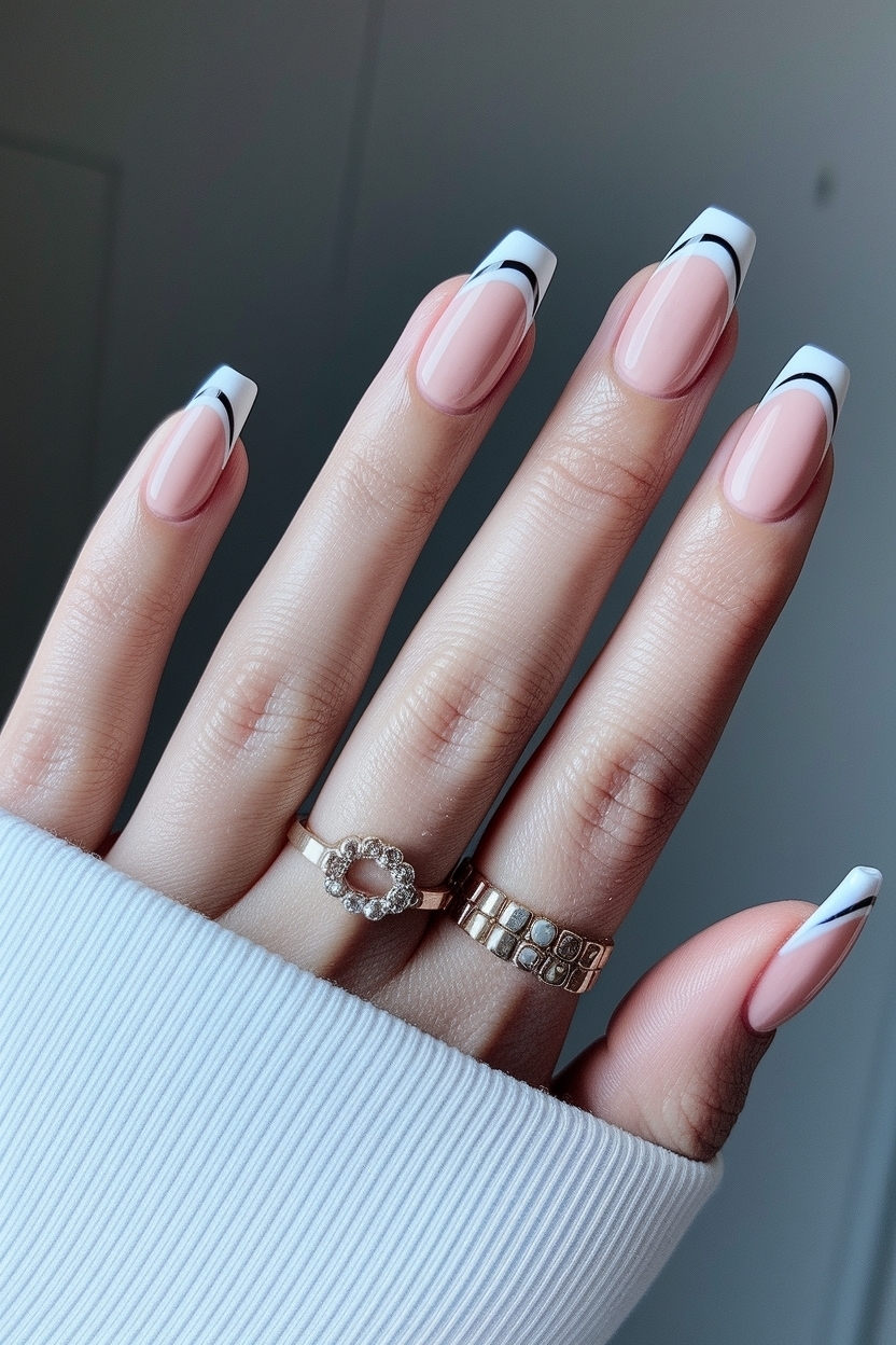 How to Style French Tip Nails with Bow for a Chic Look outfit idea