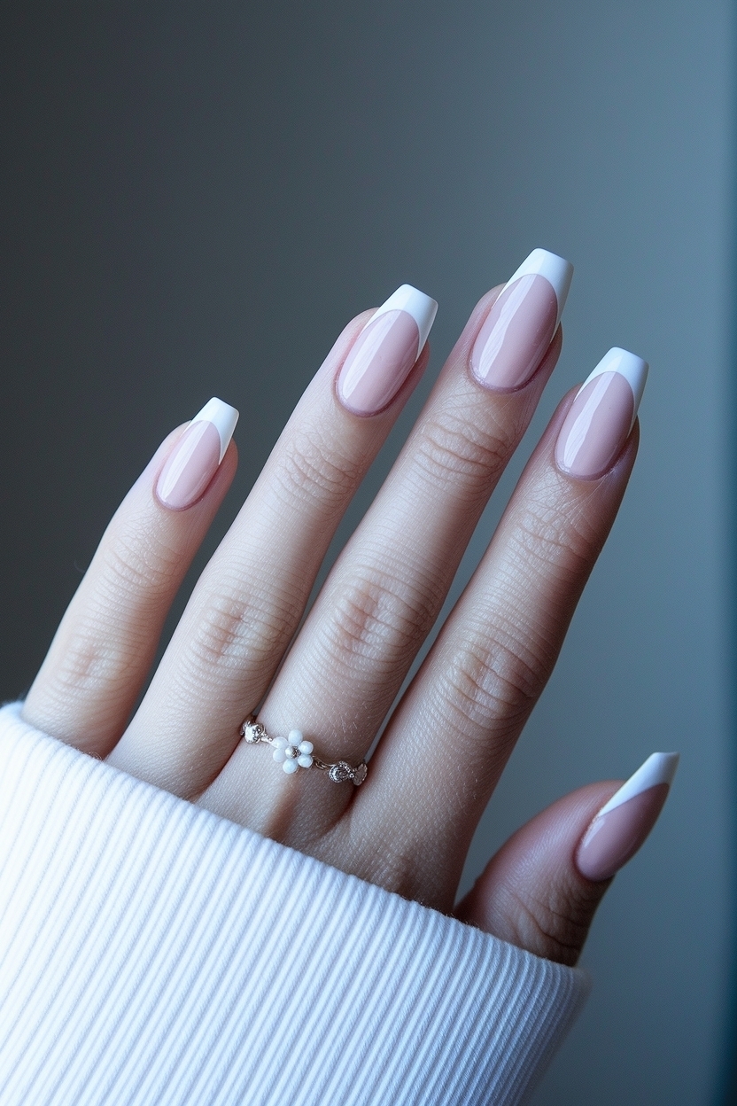 Floral Elegance: French Tip Nails with Flowers to Try outfit idea