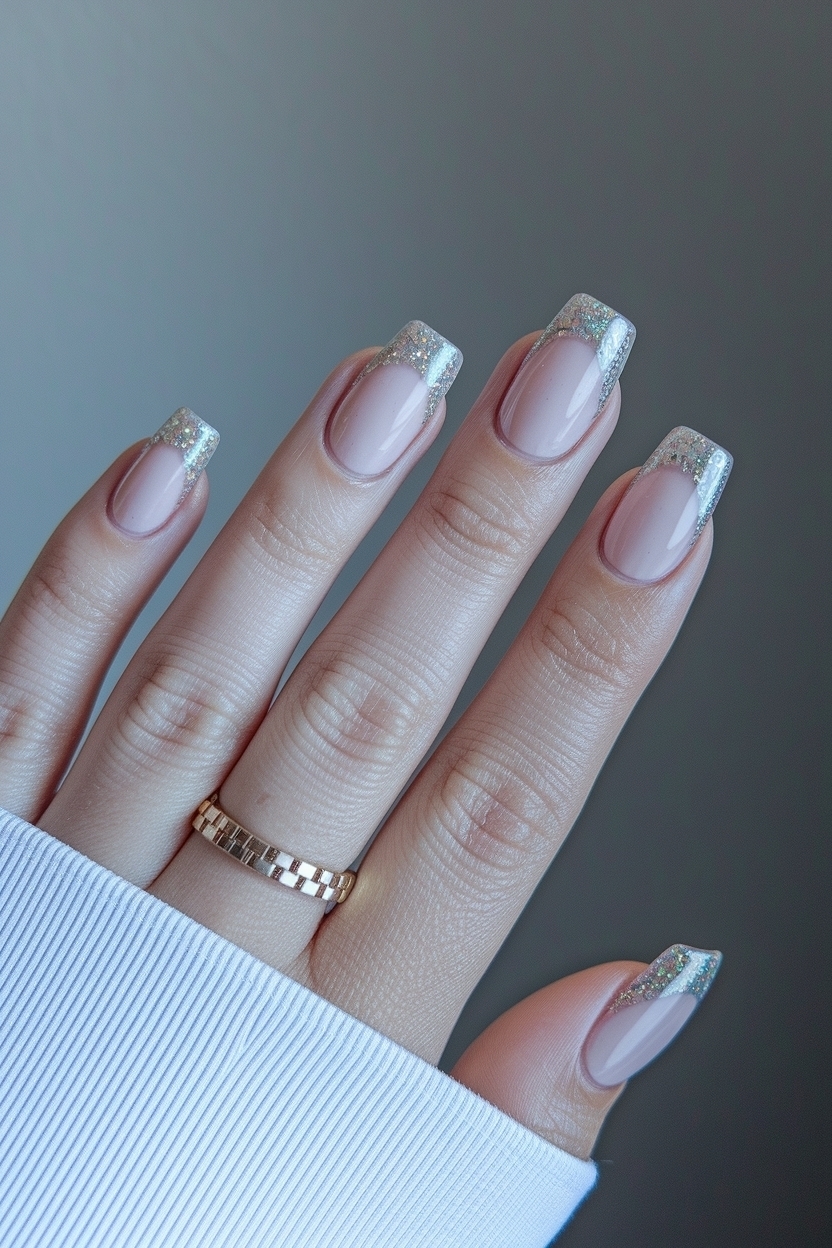 Shimmer and Shine with French Tip Nails with Glitter outfit idea
