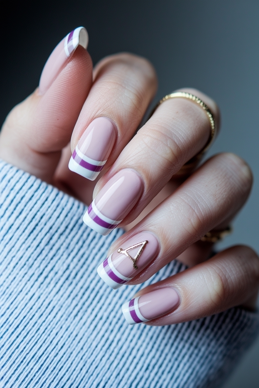 Express Yourself with French Tip Nails with Letter Designs outfit idea